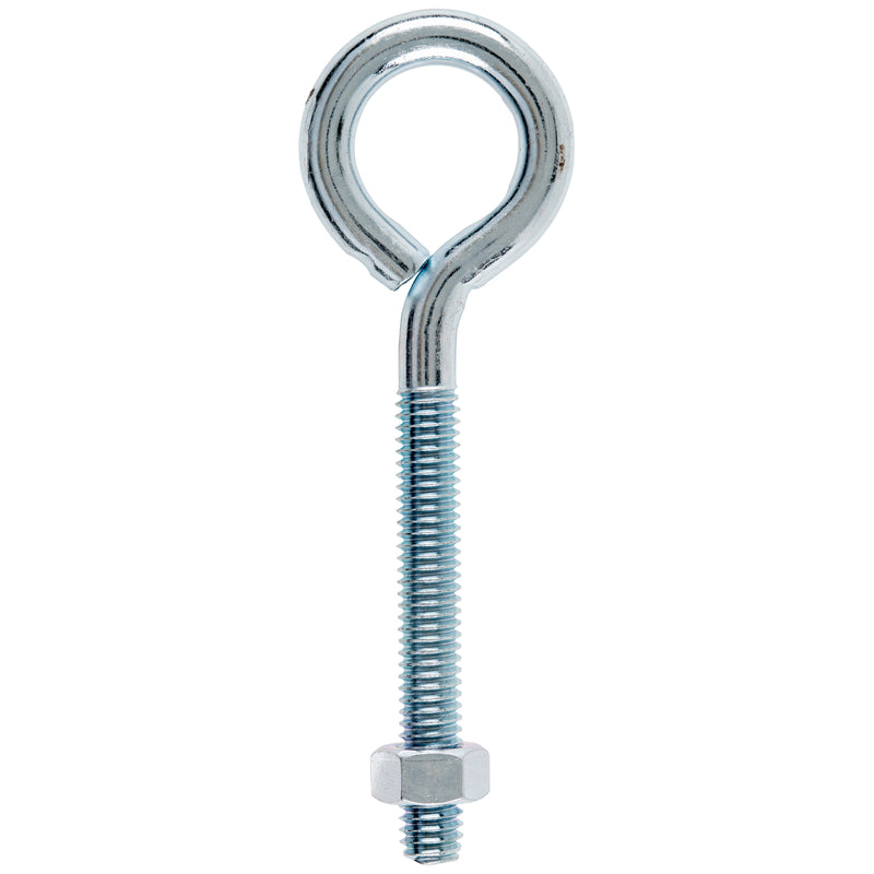 Hampton 5/16 in. X 4 in. L Zinc-Plated Steel Eyebolt Nut Included, Pack of 10