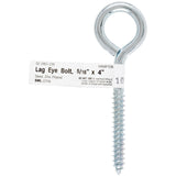 Hampton 2-5/8 in. X 4 in. L Zinc-Plated Steel Lag Thread Eyebolt, Pack of 10