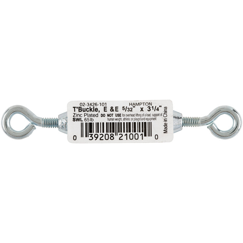 Hampton Zinc-Plated Aluminum/Steel Turnbuckle 65 lb, Pack of 10
