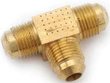 TEE FLARE BRASS 1/4 IN