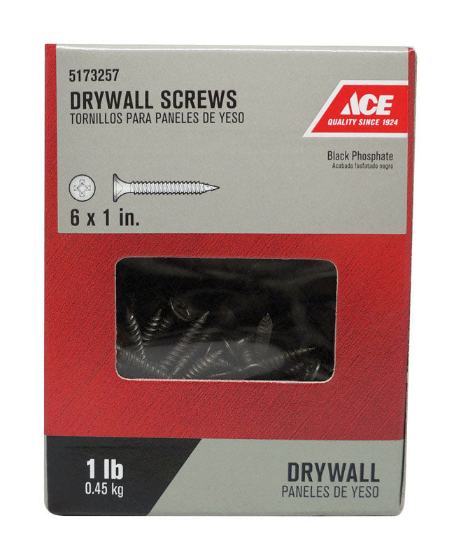 Ace No. 6 wire X 1 in. L Phillips Fine Drywall Screws 1 lb 339 pk