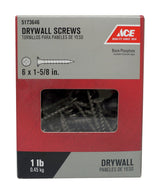 Ace No. 6 wire X 1-5/8 in. L Phillips Coarse Drywall Screws 1 lb