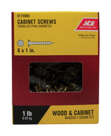 Ace No. 6 X 1 in. L Phillips Yellow Zinc Coarse Cabinet Screws 330 pk
