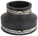 ProSource KJ-008 Coupling, 4 x 3 in, Clay to Cast Iron or Plastic Pipes, PVC, Black