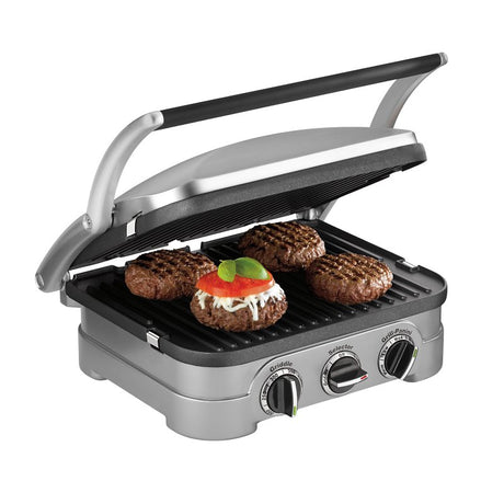 Cuisinart Griddler Series GR-4NNAS Indoor Griddle and Panini Press, 9 in W Cooking Surface, 11 in D Cooking Surface, 1500 W