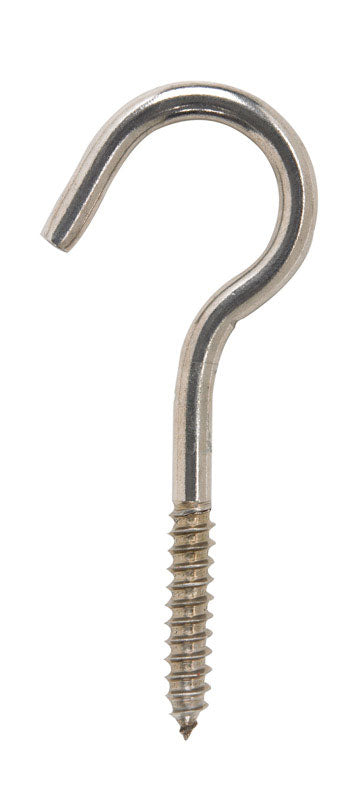 Hampton Small Stainless Steel 4.3 in. L Ceiling Hook 100 lb 1 pk, Pack of 10