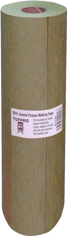 Trimaco 12909 Masking Paper, 180 ft L, 9 in W, Brown