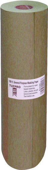 Trimaco 12909 Masking Paper, 180 ft L, 9 in W, Brown