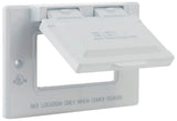 Hubbell 5101-1 Cover, Flip, Snap, 2-13/16 in L, 4-9/16 in W, 1-Gang, Metal, White, Powder-Coated, 24/CT