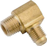 Anderson Metals 754049-0402 Reducing Tube Elbow, 1/4 x 1/8 in, Flare x Male, 90 deg Angle, Brass, 1400 psi Pressure