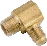 Anderson Metals 754049-0402 Reducing Tube Elbow, 1/4 x 1/8 in, Flare x Male, 90 deg Angle, Brass, 1400 psi Pressure