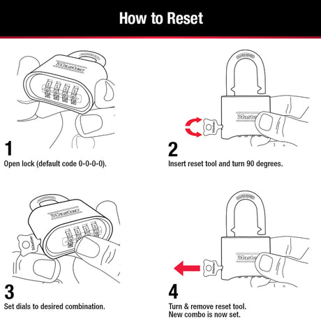 Master Lock 4-1/8 in. H X 2 in. W Steel Resettable Combination Combination Padlock