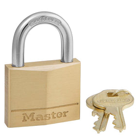 Master Lock 1-1/4 in. H X 5/16 in. W X 1-9/16 in. L Brass 4-Pin Cylinder Exterior Padlock