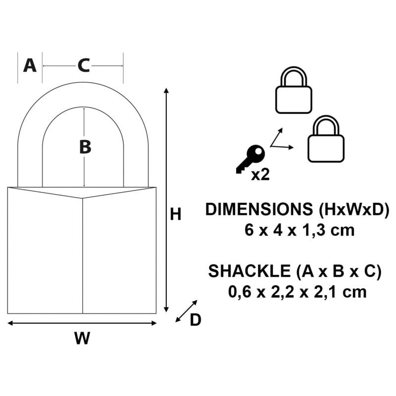 Master Lock 1-1/4 in. H X 5/16 in. W X 1-9/16 in. L Brass 4-Pin Cylinder Exterior Padlock