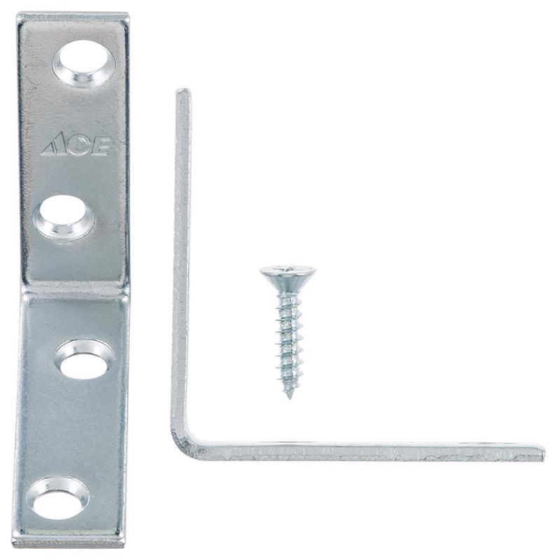 Ace 2 in. H X 2 in. W X 5/8 in. D Zinc Inside L Corner Brace, Pack of 10