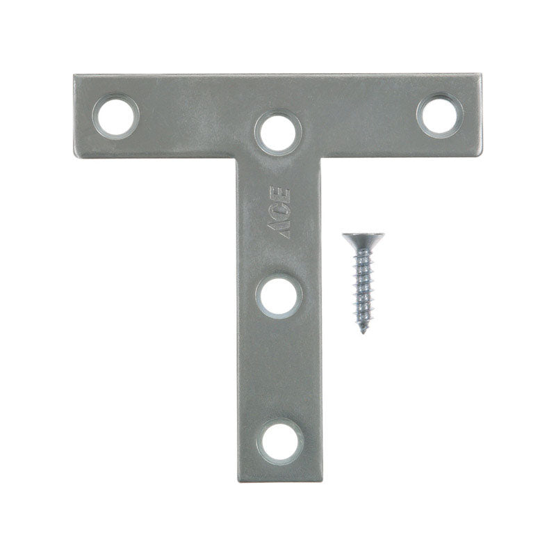 Ace 3 in. H X 3.75 in. W X 3 in. D Zinc Tee Plate, Pack of 5