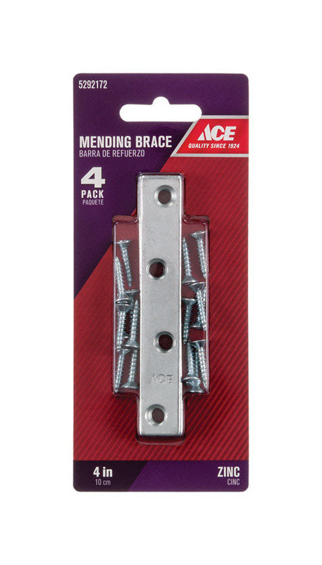Ace 4 in. H X 0.625 in. W X .72 in. L Zinc Mending Brace, Pack of 5