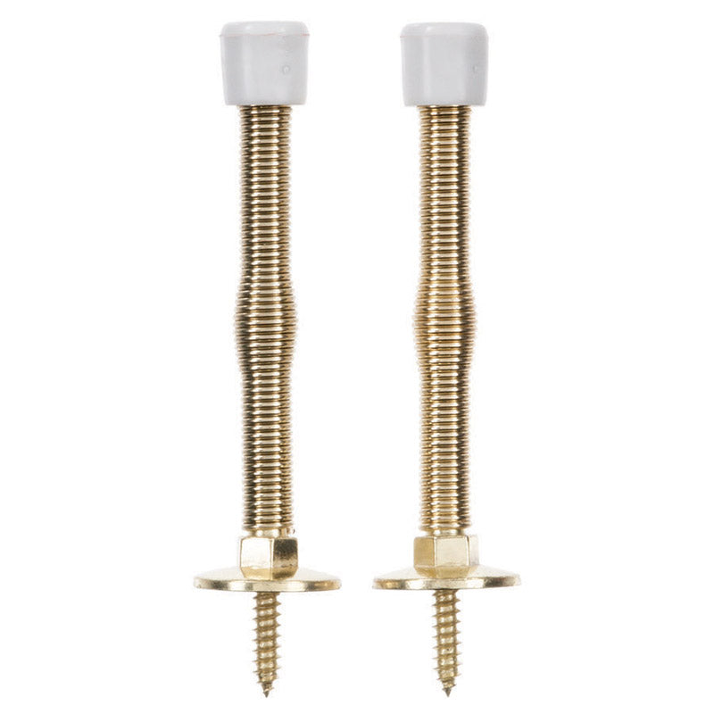 Ace 3 in. W Metal Bright Gold Spring Door Stop Mounts to door and wall 1.5 in., Pack of 5