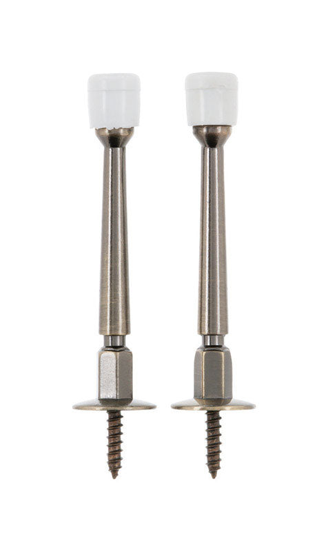 Ace 3 in. W Metal Antique Gold Rigid Door Stop Mounts to door and wall 1.8 in., Pack of 5
