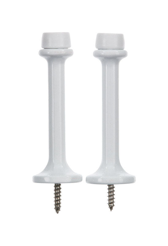 Ace 3 in. W Metal White Rigid Door Stop Mounts to door and wall 1/8 in., Pack of 5