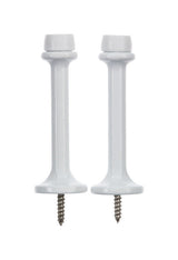 Ace 3 in. W Metal White Rigid Door Stop Mounts to door and wall 1/8 in., Pack of 5