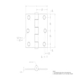 Ace 3 in. L Galvanized Broad Hinge 2 pk