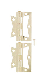 Ace 2.75 in. W X 2-1/2 in. L Bright Brass Brass Non-Mortise Hinge 2 pk, Pack of 5