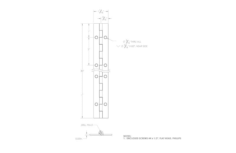 Ace 1 in. W X 30 in. L Bright Brass Brass Continuous Hinge 1 pk, Pack of 3