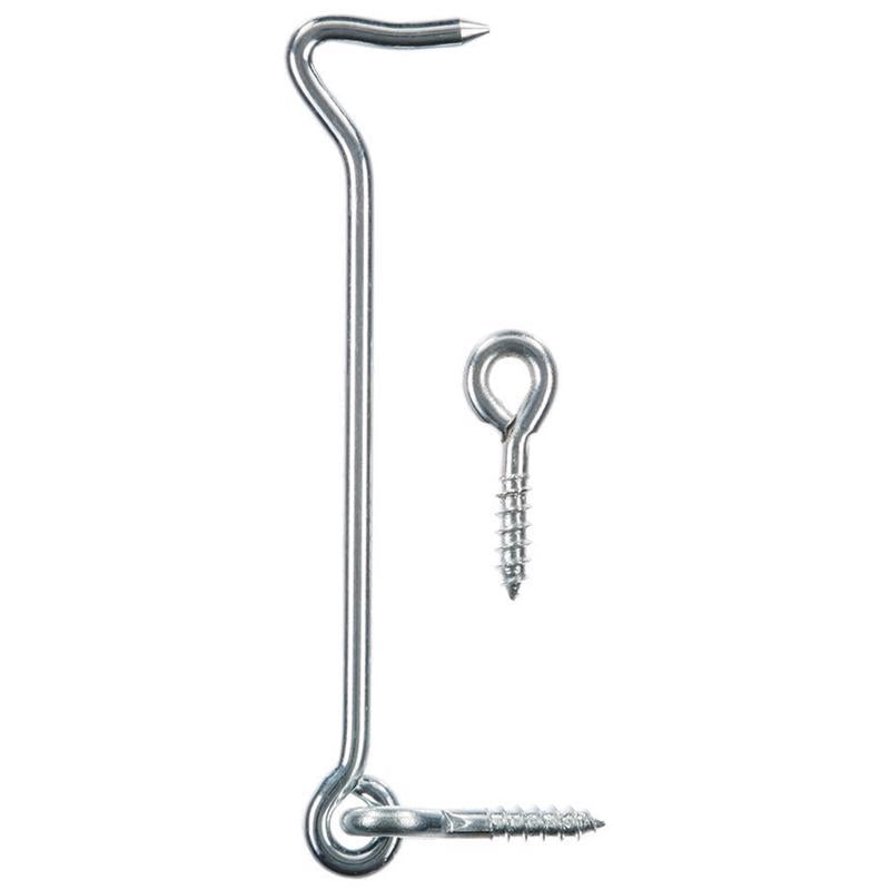 Ace 6 in. L Zinc Gate Hook and Eye 1 pk, Pack of 5