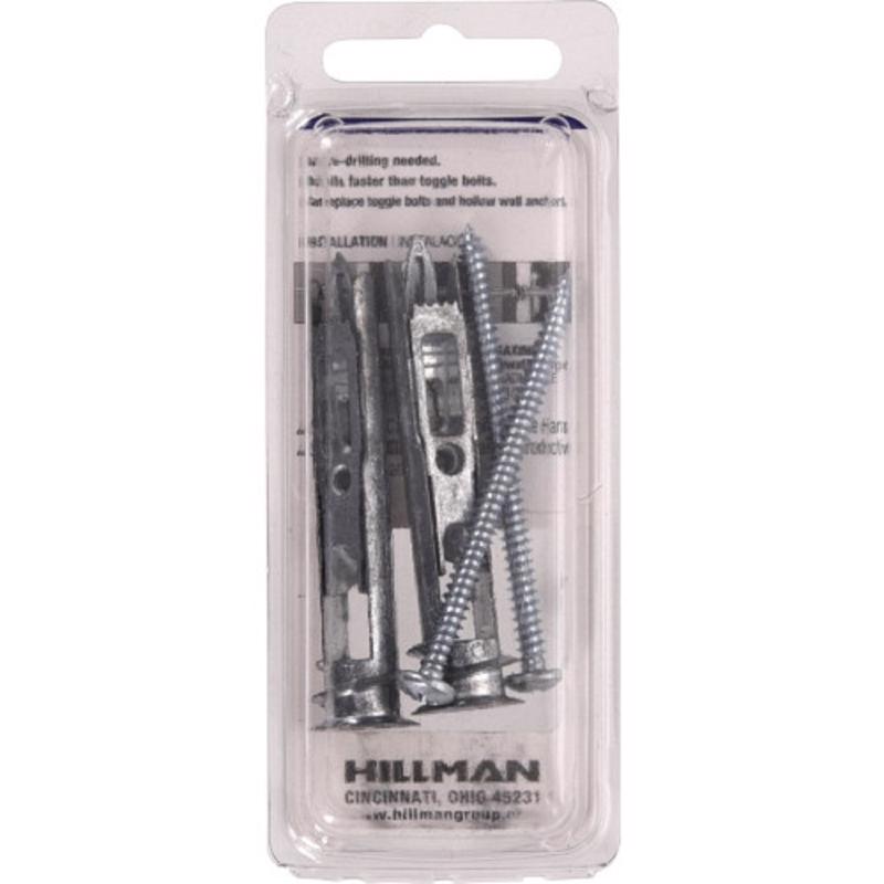 HILLMAN 0.62 in. D X 2-1/2 in. L Steel Pan Head Self Drilling Toggle Bolt 2 pc, Pack of 6