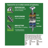SPAX Multi-Material No. 10 Label X 1 in. L Unidrive Flat Head Serrated Construction Screws