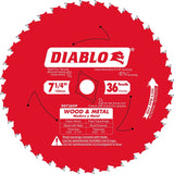 Diablo D0736GPA Circular Saw Blade, 7-1/4 in Dia, 5/8 in Arbor, 36-Teeth, Carbide Cutting Edge, Pack of 5