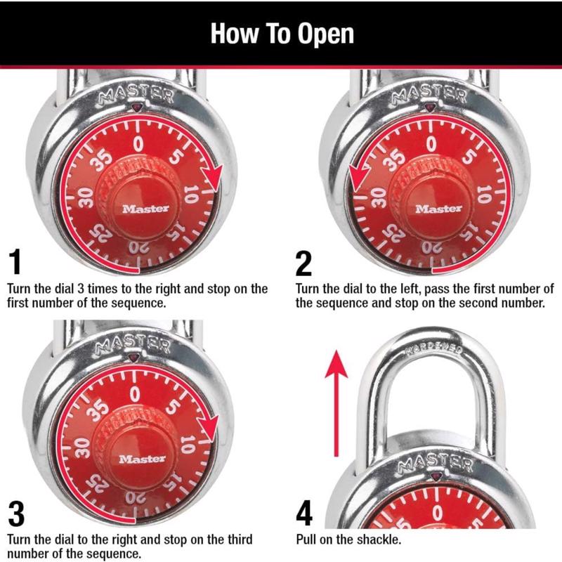 Master Lock 2 in. H X 1-7/8 in. W Stainless Steel 3-Dial Combination Combination Padlock