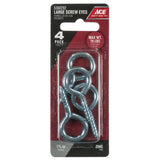 Ace 1/4 in. D X 17/8 in. L Zinc-Plated Steel Screw Eye 70 lb. cap. 4 pk, Pack of 5