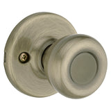 Kwikset 200T 5CP Passage Knob, Knob Handle, Metal, Antique Brass, 2-3/8 to 2-3/4 in Backset, 2-1/4 in Strike