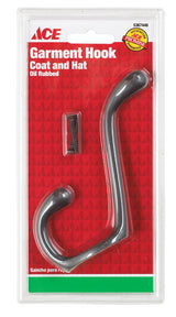 Ace 3-1/2 in. L Oil Rubbed Bronze Brown Metal Medium Garment Hook 1 pk, Pack of 5