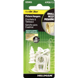 HILLMAN WallDriller White Drywall Picture Hanger 35 lb 4 pk, Pack of 10