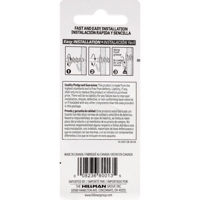 HILLMAN WallDriller White Drywall Picture Hanger 35 lb 4 pk, Pack of 10