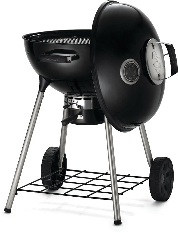 Napoleon Premium 22 NK22K-LEG-3 Charcoal Kettle Grill, 21.5 sq-in Primary Cooking Surface, Black