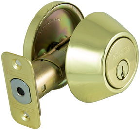 ProSource Signature Series D271-RU5B Deadbolt, 3 Grade, Polished Brass, 2-3/8, 2-3/4 in Backset, KW1 Keyway, Pack of 3