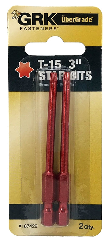 GRK Fasteners 87429 Drive Bit, T15 Drive, Star Drive, 3 in L