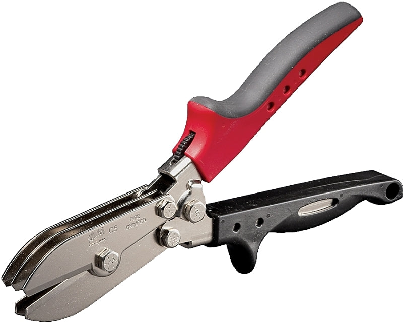 Malco C5R 5-Blade Pipe Crimper, Non-Slip Ergonomic Handle, Black/Red Handle