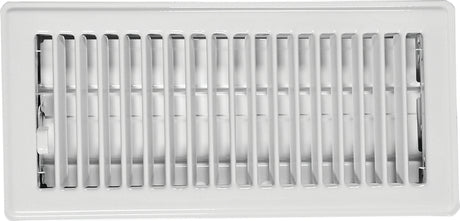 Imperial RG0283 Floor Register, 4 in L, 14 in W, Steel, White, Powder-Coated