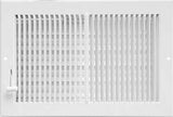 Imperial RG0309-A Multi-Shutter Register, 9-1/4 in L, 5-3/8 in W, 20 deg Air Deflection, 2-Way, Steel, White