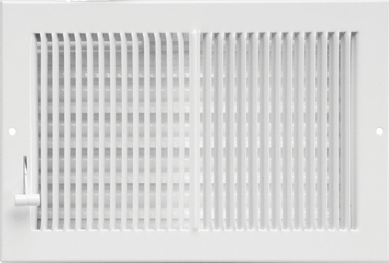 Imperial RG0309-A Multi-Shutter Register, 9-1/4 in L, 5-3/8 in W, 20 deg Air Deflection, 2-Way, Steel, White