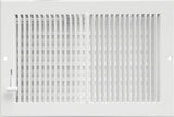 Imperial RG0309-A Multi-Shutter Register, 9-1/4 in L, 5-3/8 in W, 20 deg Air Deflection, 2-Way, Steel, White