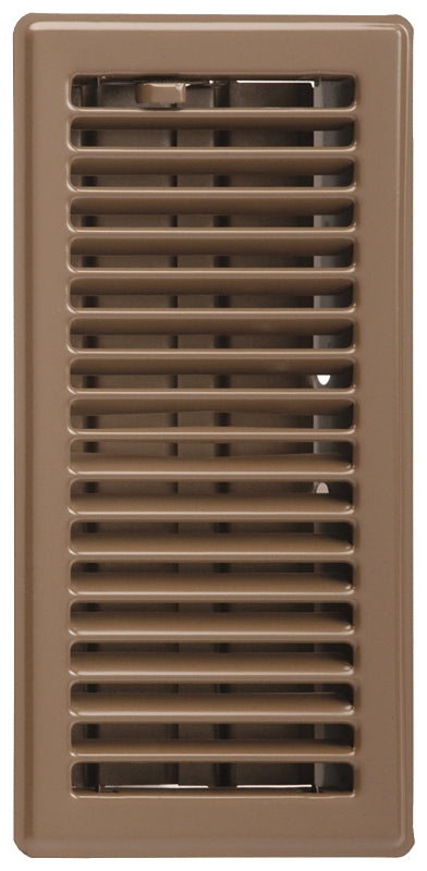 Imperial RG2005 Floor Register, 4 in L, 12 in W, Steel, Brown, Powder-Coated