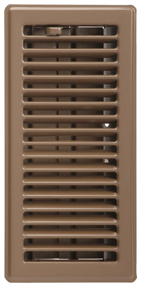 Imperial RG2005 Floor Register, 4 in L, 12 in W, Steel, Brown, Powder-Coated