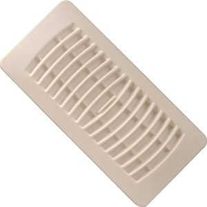 Imperial RG1478 Floor Register, 10 in W Duct Opening, 4 in H Duct Opening, Polystyrene, Almond