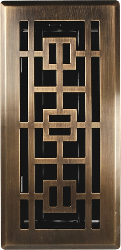 Imperial RG3283 Floor Register, 4 in L, 10 in W, Stamped Steel, Oil-Rubbed Bronze